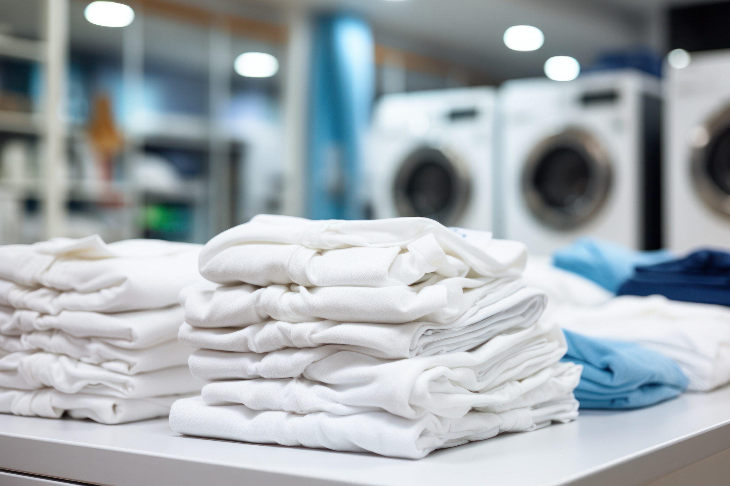 Prendas de ropa en lavandería industrial 